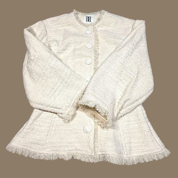 By Malene Birger Vascaya Fringed Bouclé Blazer Medium NWOT - Picture 12 of 12